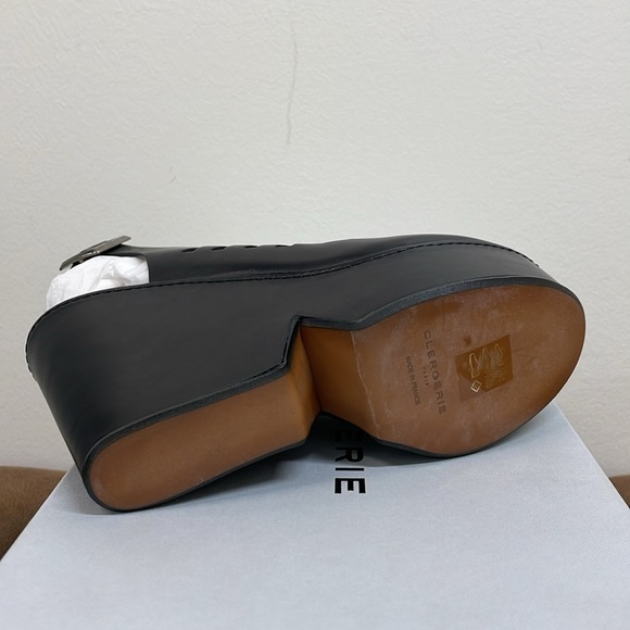 NWT Robert Clergerie Diane Noir Black Cut-out Wedge Platform Sandal MSRP $575 - Picture 8 of 9